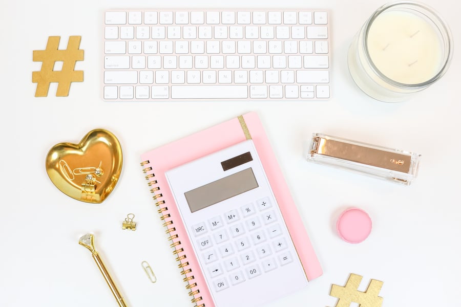 Overhead Shot of Feminine Office Items